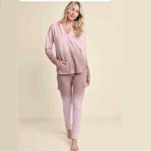 Venus Ombre Lounge Pant Set Hoodie Kangaroo Carpenter Pockets Woman's sz XSmall